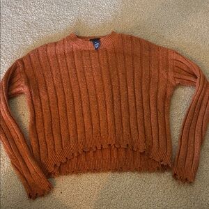Rue21 Orange Ribbed Crew Neck Sweater